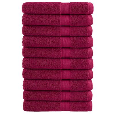 vidaXL Premium Handtücher SOLUND 10 Stk. Bordeaux 100x200 cm 600 g/m²
