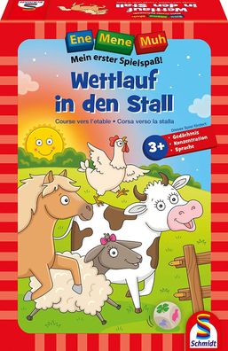 Schmidt Spiele 40558 Ene Mene Muh Wettlauf in den Stall Kinderspiel Bauernhof