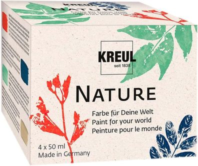 KREUL 49440 - Nature Set, 4 x 50 ml, wasserbasierte Farbe, aus nachhaltigen, natürlic