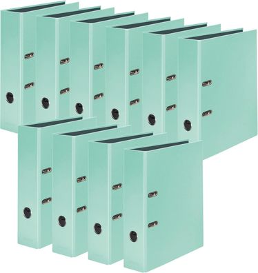 Original Falken 10er Pack PastellColor-Ordner. Made in Germany. 8 cm breit DIN A4 Pas