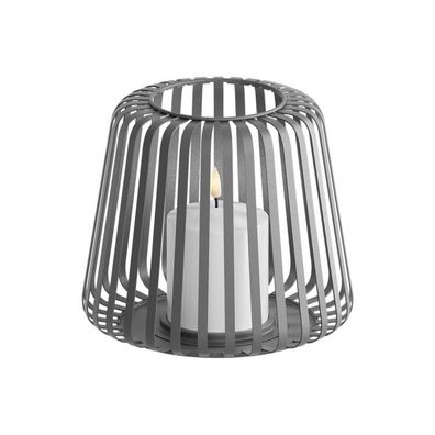 Deluxe Outdoor Laterne mit LED-Kerze, grau 17cm 1 St