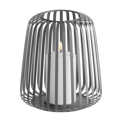 Deluxe Outdoor Laterne mit LED-Kerze, grau 22cm 1 St