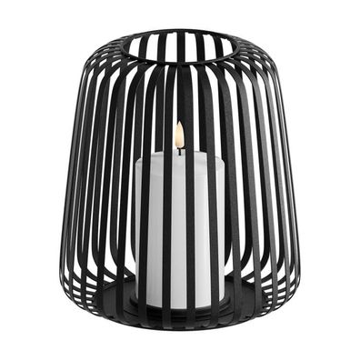Deluxe Outdoor Laterne mit LED-Kerze, schwarz 22cm 1 St