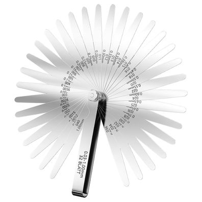 Fühlerlehren Set 32-teilig Edelstahl metrisch imperial faltbar 0,03?1,00 mm für
