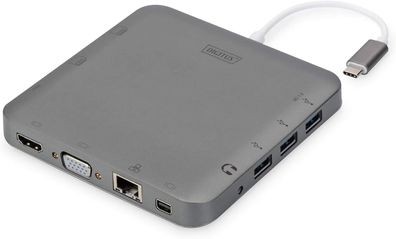 Digitus DA-70867 USB C Dock 6in1 HDMI 4K USB 3.0 Kartenleser Power Delivery 100W