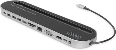 Digitus USB-C Dockingstation DA-70888 12 Ports Dual Monitor HDMI 4K VGA 100W Power