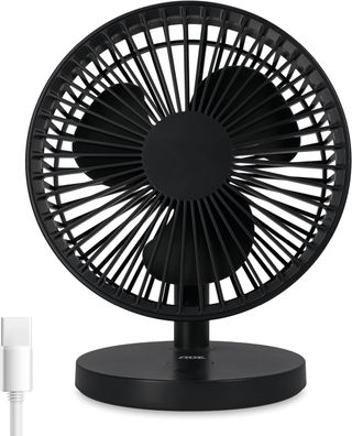 ADE Tischventilator mit Akku USB-C leise 3 Stufen 90 Grad neigbar kompakt für Büro