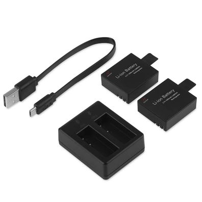 Victure CS8060 Action Kamera Akku 2er Set 1050 mAh mit Dual Ladegerät Lithium Ionen