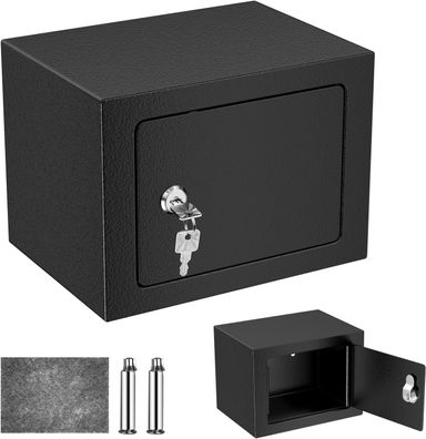 Möbeltresor Stahl mit Schlüsselschloss 17x23x17 cm Mini Safe für Bargeld Schmuck