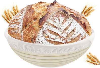 Gärkorb rund Rattan 23 cm Brotgärkorb Brotkorb für Sauerteig Brotbacken Banneton