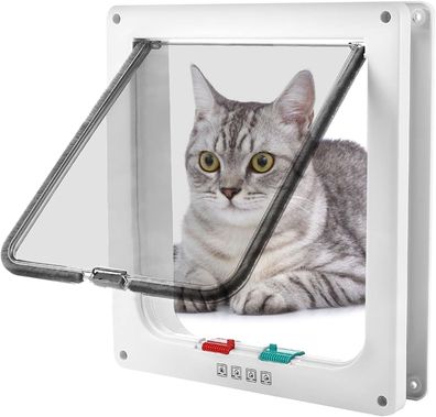 Katzenklappe Hundeklappe Haustierklappe 4 Wege Verriegelung Einbau Türen Fenster