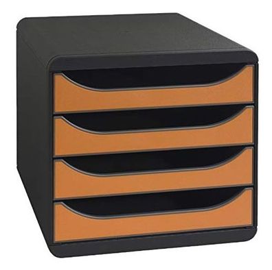 Exacompta 310788D Premium Ablagebox mit 4 Schubladen für DIN A4+ Dokumente. Belastbar