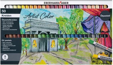 Eberhard Faber 522050 - Artist Color Ölpastell-Kreiden in 50 Farben, bruchsicher und
