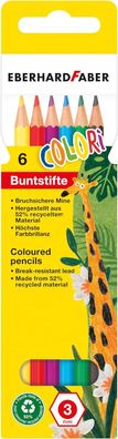 Eberhard Faber 514806 - Colori Buntstifte hexagonal, in 6 Farben, im Kartonetui, zum