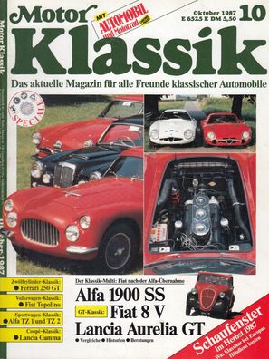 MotorKlassik 10/1987, Alfa Romeo, Fiat, Lancia Gamma, Ferrari 250 GT , Ardie,