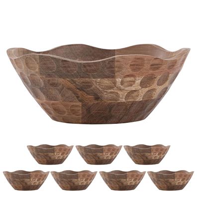 Dekoschale Masterbox 8-teilig Holzschale ø 30cm H 11cm rund Origin Mangoholz massiv
