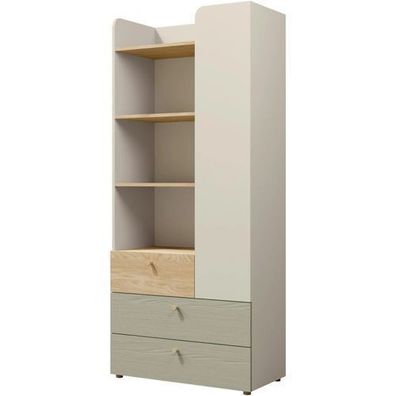 Regal YUKI Y3 Regalschrank Schrank graubeige/ geölte Eiche/ Eukalyptus