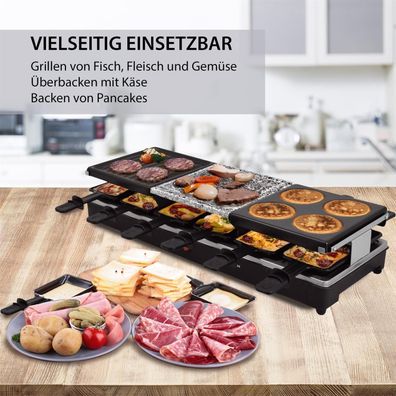 12er Raclette Grill | Tischgrill | Steinplatte | Emailliert Oberwil