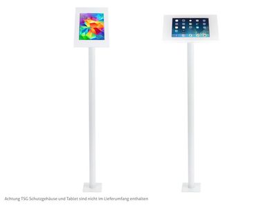 TabLines TBS002W Tablet Bodenständer zum Festschrauben, weiß