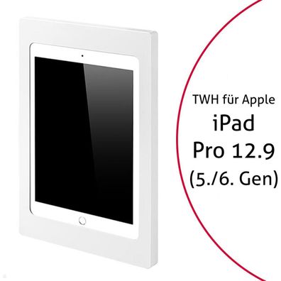 TabLines TWH041W Tablet Wandhalterung für Apple iPad Pro 12.9 (5./6. Gen.) weiß