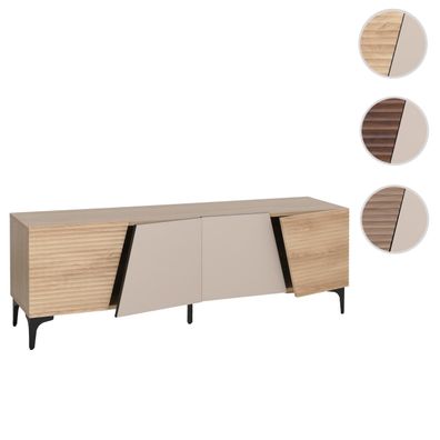 TV-Rack HWC-Q83, Lowboard TV-Schrank Türen 3D-Struktur MDF Melamin 55x160x42cm