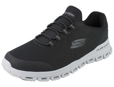Skechers Glide Step Herren Schlupfsneaker schwarz Mesh vegan