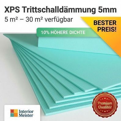 Unterlage XPS 5mm - Wärmedämmung für Laminat- und Holzböden -5m2-30m2 - Hohe Qualität