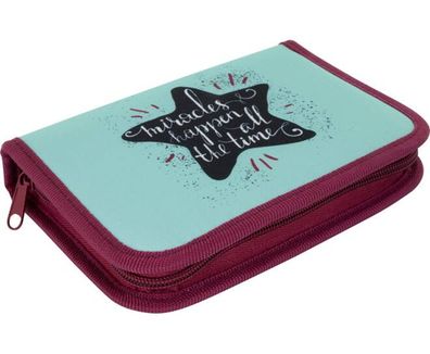 Schüleretui 50 Teile 1 Stück Miracles Happen all Time Motiv 13,5 x 19,5 x 4 cm
