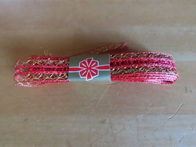 Borde Bordüre Band Geschengeband rot goltfarben 1,6 cm breit ca. 4m lang