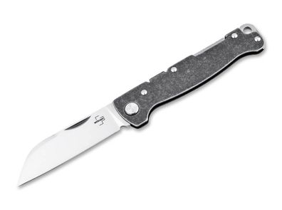 Böker Plus Atlas Backlock Sheepfoot Taschenmesser mit Edelstahl Griff