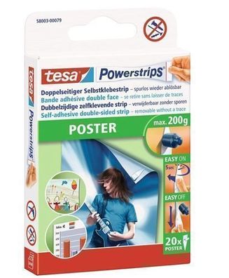 Tesa Doppelseitige Klebestreifen, 20 Stueck, Extra Stark