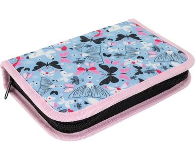 Schüleretui 50 Teile 1 Stück Schmetterling Motiv 13,5 x 19,5 x 4 cm rosa blau