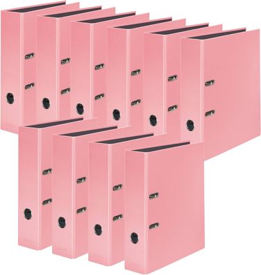 Original Falken 10er Pack PastellColor-Ordner. Made in Germany. 8 cm breit DIN A4 Pas