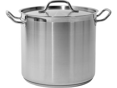 Hoher Kochtopf mit Deckel aus Edelstahl 21/0, 28 cm, 15,4 l