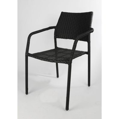 Stapelstuhl Gartenstuhl outdoor 55 x 82 x 56cm Sessel Terrasse schwarz