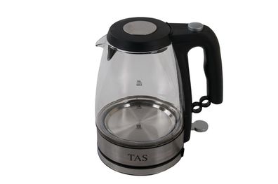 TAS Glas LED Wasserkocher 1,5 Liter schnurlos 1800W 360° Teekocher Teekessel