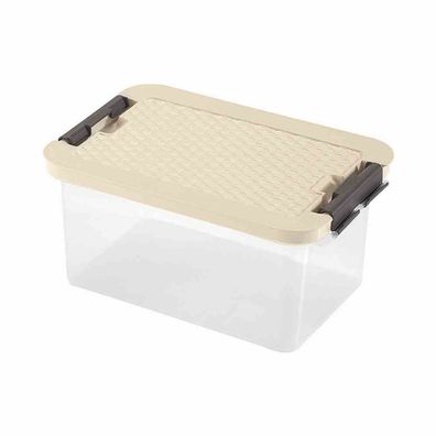 1x Systembox 8 l, 33 x 22 x 16 cm Deckel in Rattanoptik farbig sortiert