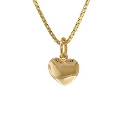 trendor Schmuck Kinder Herz-Anhänger Gold 585 mit vergoldeter Silberkette 75394