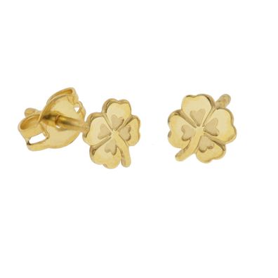 trendor Schmuck Kinder-Ohrringe Kleeblatt 333 / 8K Gold 51088