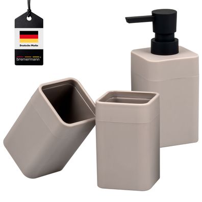 B-Ware bremermann Bad-Accessoires Set SAVONA 3tlg. mit Soft-Touch Oberfläche, 1x Seif