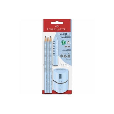 FABER-CASTELL GRIP 2001 Bleistift-Set B sky blue 1 Set
