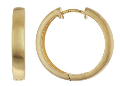 trendor Schmuck Damen-Ohrringe 925 Silber Matt Vergoldet Creolen ? 20,6 mm 21732