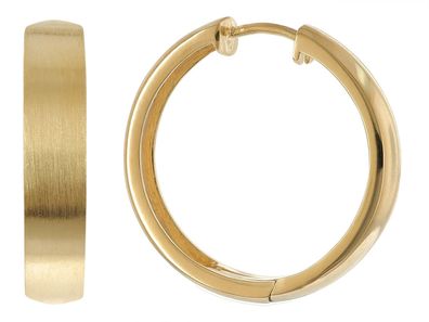 trendor Schmuck Damen-Ohrringe Creolen 925 Silber Vergoldet Matt/Glanz ? 23 mm 21733