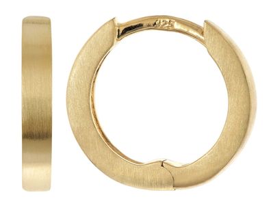 trendor Schmuck Kleine Creolen 925 Silber Matt Vergoldet Klappcreolen ? 12 mm 21737