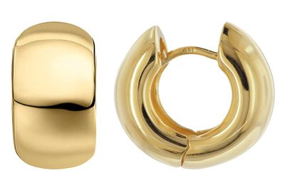 trendor Schmuck Damen-Ohrringe Creolen 925 Silber Vergoldet Ø 17 mm 21935