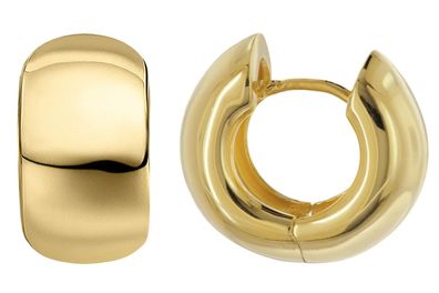 trendor Schmuck Damen-Ohrringe 925 Silber Vergoldet Klapp-Creolen Ø 17 mm 21936