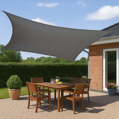 Sonnensegel 3,6x3,6m grau Sonnenschutz Windschutz Sonnendach rechteckig