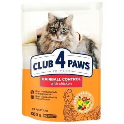 CLUB 4 PAWS KATZE 300 g Hairball Control mit Huhn