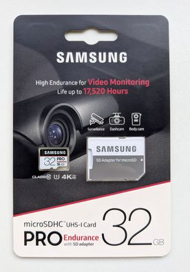 NEU: 32GB Samsung microSDHC PRO Endurance 100MB/s Class 10 32 GB microSD MB-MJ32G