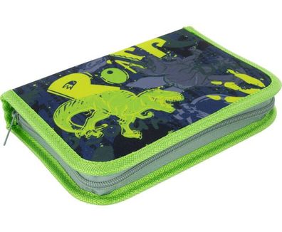 Schüleretui 50 Teile 1 Stück Dino Motiv 13,5 x 19,5 x 4 cm grün grau